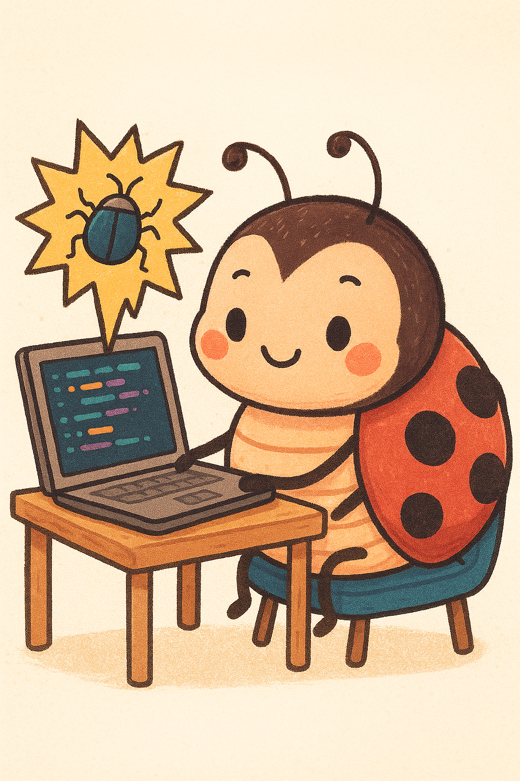 Remember, we like bugs! They help us solve the issues with our code (Image courtesy of Copilot)